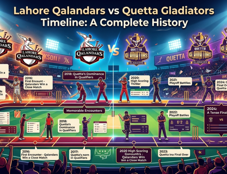 Lahore Qalandars vs Quetta Gladiators Timeline